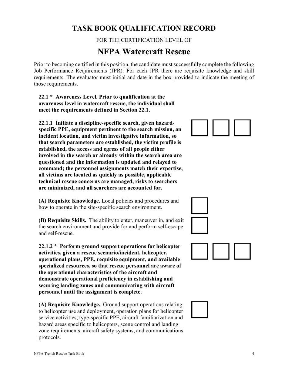 NFPA Watercraft Rescue Task Book - Oregon, Page 4