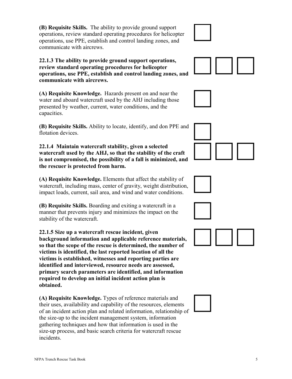 NFPA Watercraft Rescue Task Book - Oregon, Page 5