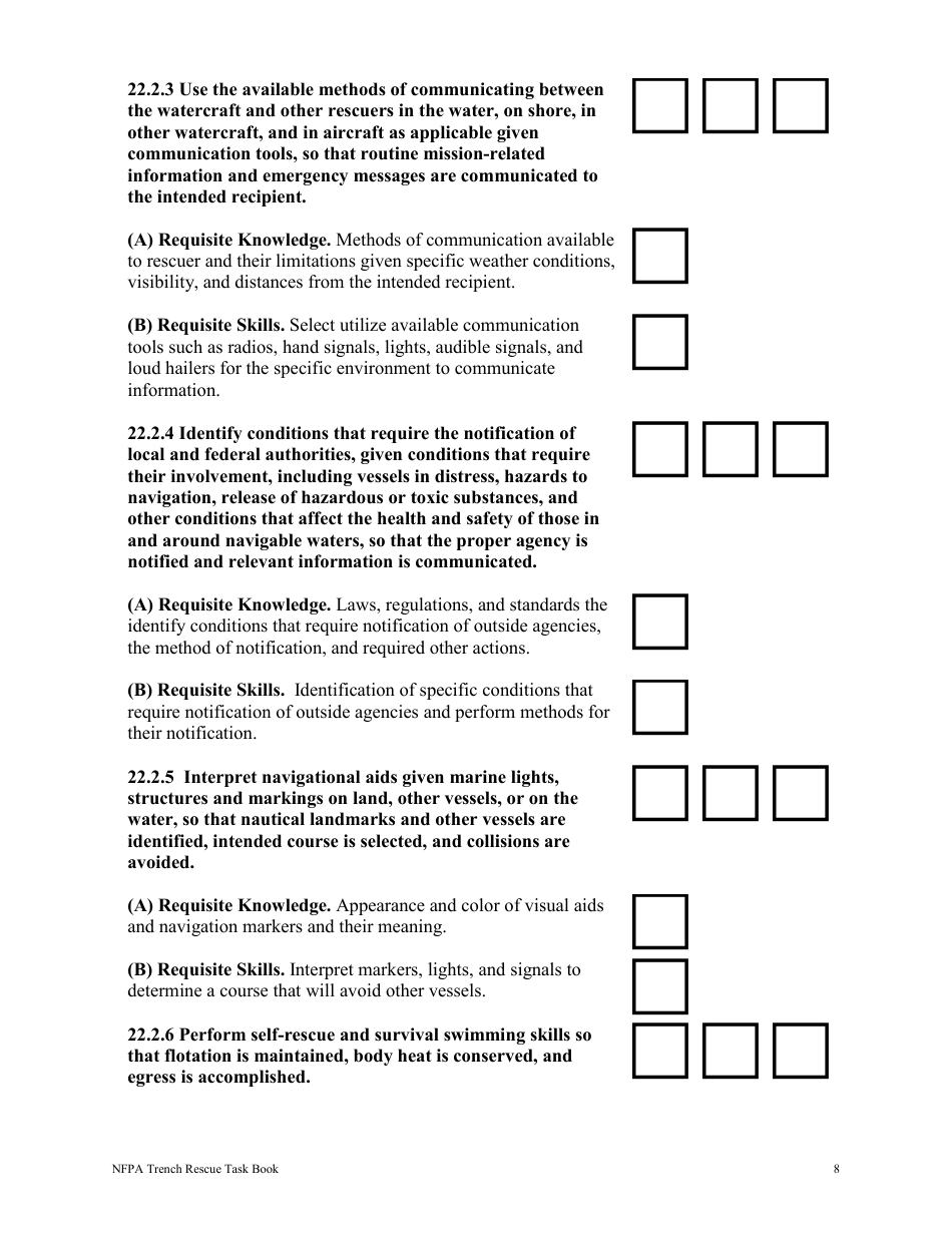 NFPA Watercraft Rescue Task Book - Oregon, Page 8