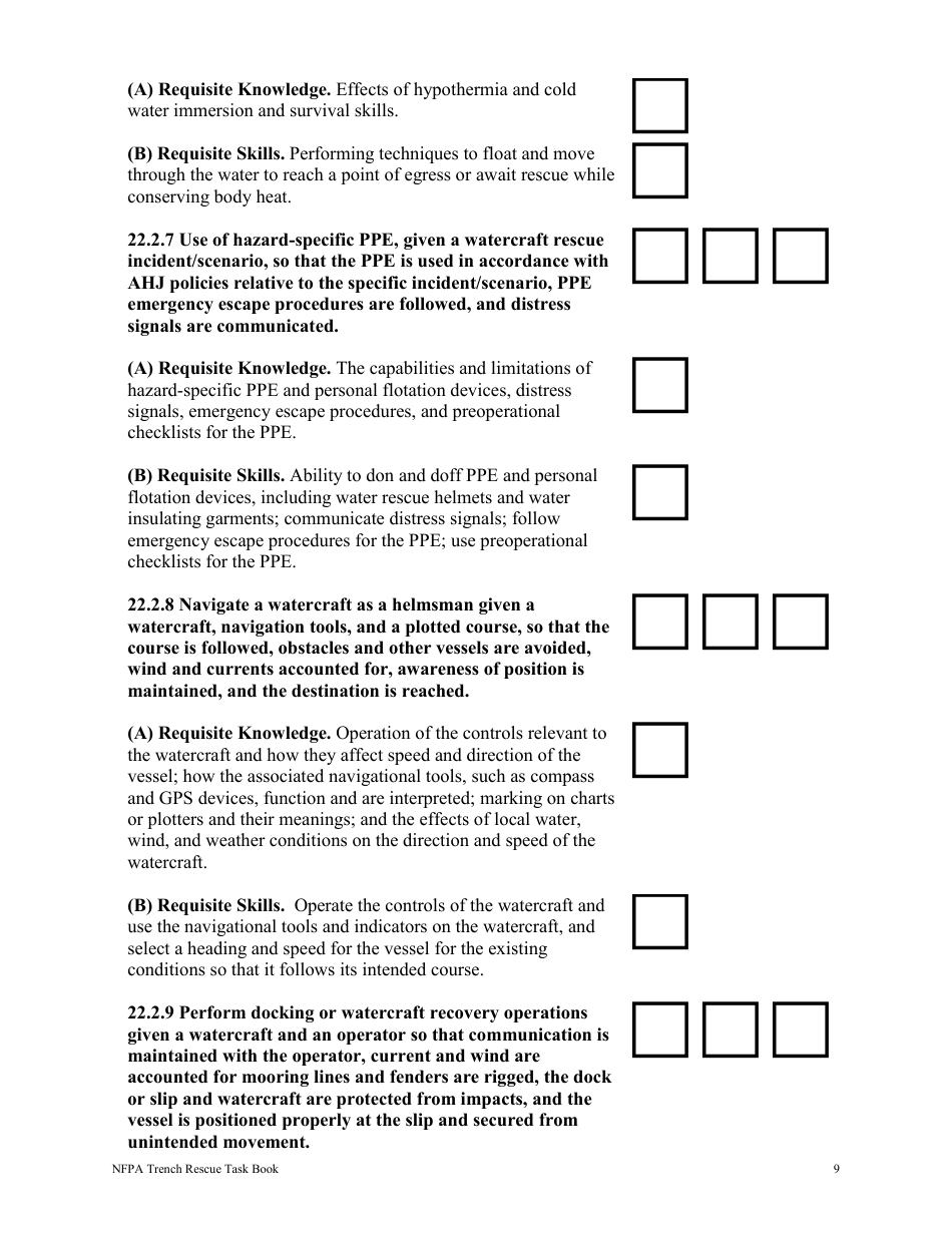 NFPA Watercraft Rescue Task Book - Oregon, Page 9
