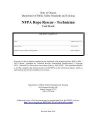 Document preview: NFPA Rope Rescue - Technician Task Book - Oregon
