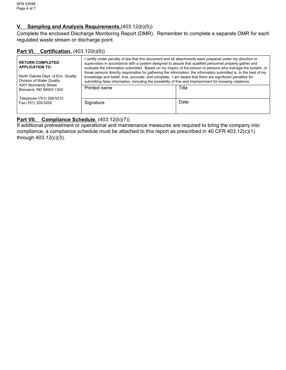 Form SFN53559 Quality Baseline Monitoring Report - North Dakota, Page 4