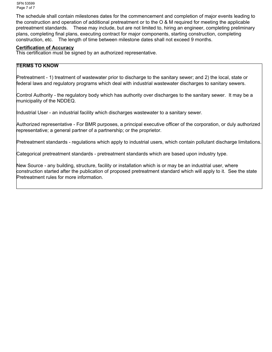 Form SFN53559 Quality Baseline Monitoring Report - North Dakota, Page 7