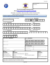 Expert Residency Preliminary Certification Application Form - Rhode Island, Page 5
