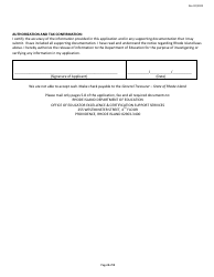 Expert Residency Preliminary Certification Application Form - Rhode Island, Page 8
