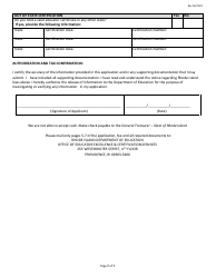 Temporary Initial Educator Certificate Application Form - Rhode Island, Page 7