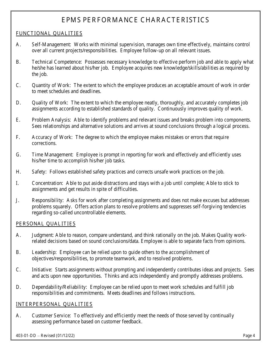 Form 403-01-DD Employee of the Year Nomination Form - South Carolina, Page 4