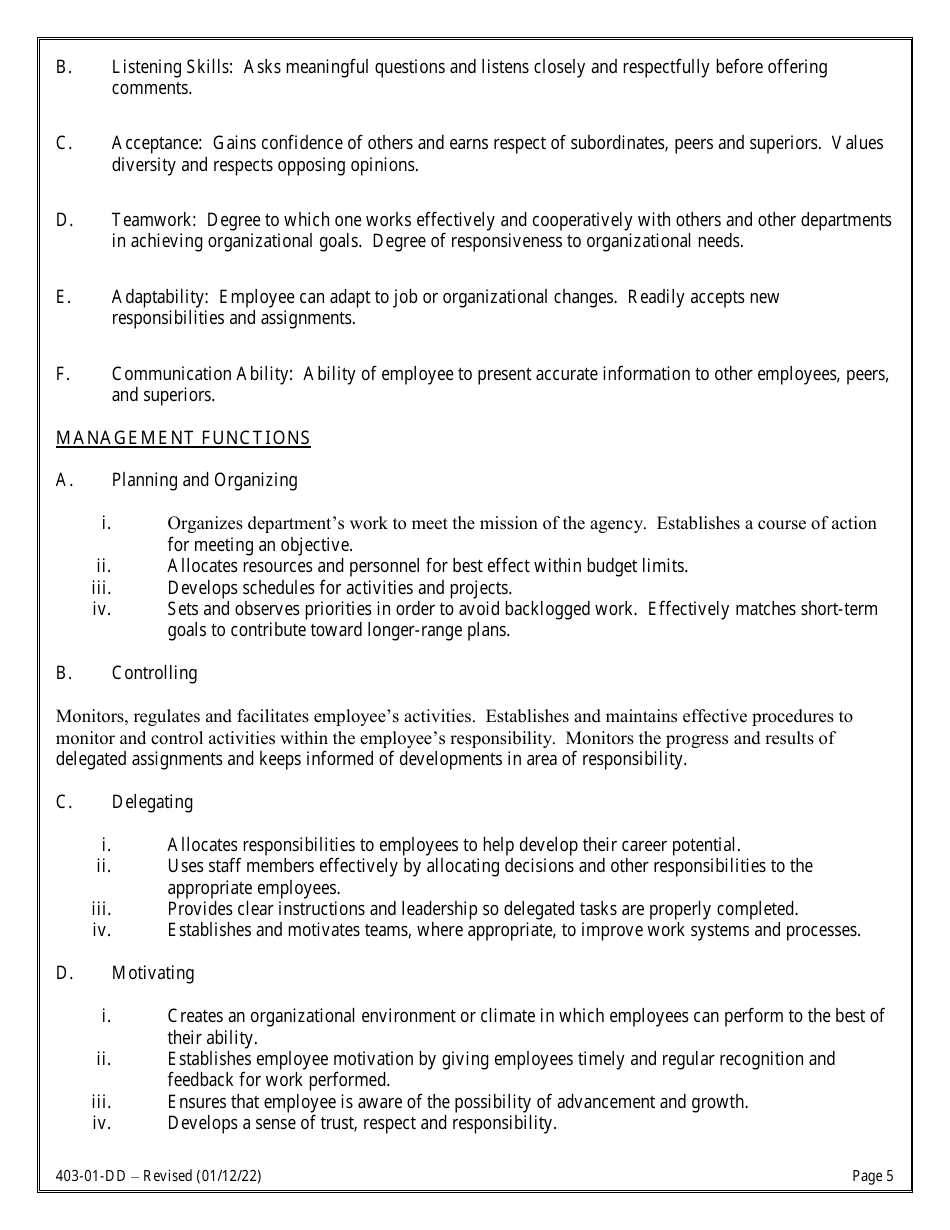 Form 403-01-DD Employee of the Year Nomination Form - South Carolina, Page 5