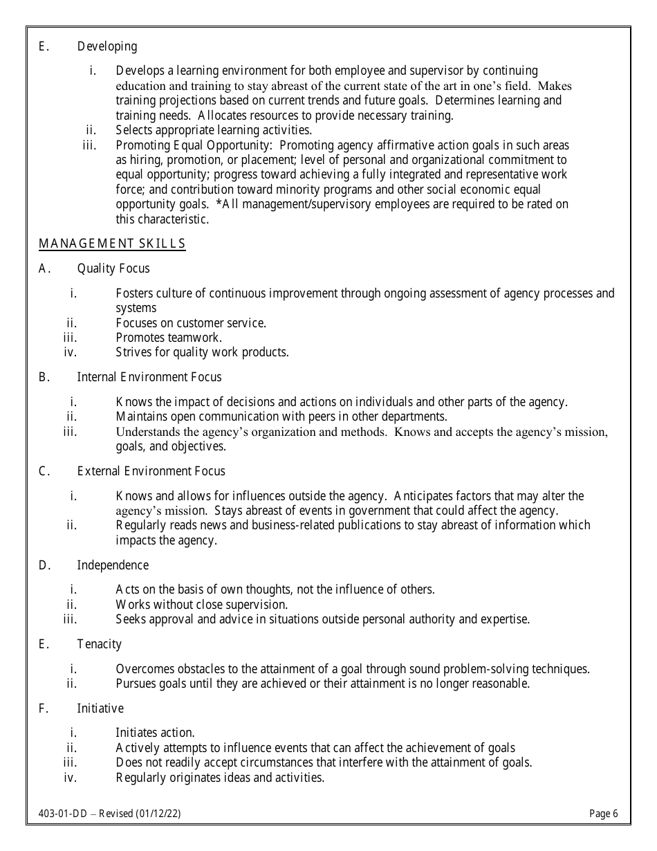 Form 403-01-DD Employee of the Year Nomination Form - South Carolina, Page 6