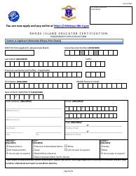 Educator Certification Endorsement Application Form - Rhode Island, Page 3