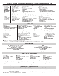 DHEC Form 1129 Disease Reporting Form - South Carolina, Page 2