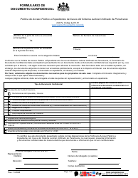 Formulario De Documento Confidencial - Pennsylvania (Spanish)