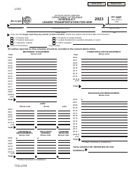 Document preview: Form PT-300 Schedule F Leased Transportation for Hire - South Carolina, 2023
