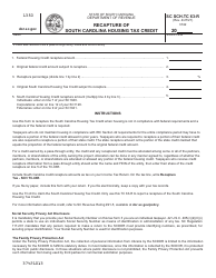 Document preview: Schedule TC 63-R Recapture of South Carolina Housing Tax Credit - South Carolina