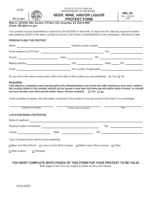 Form ABL-20  Printable Pdf