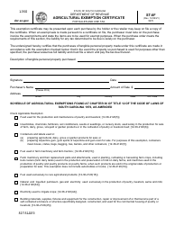 Form ST-8F Agricultural Exemption Certificate for Sales and Use Tax - South Carolina, Page 2
