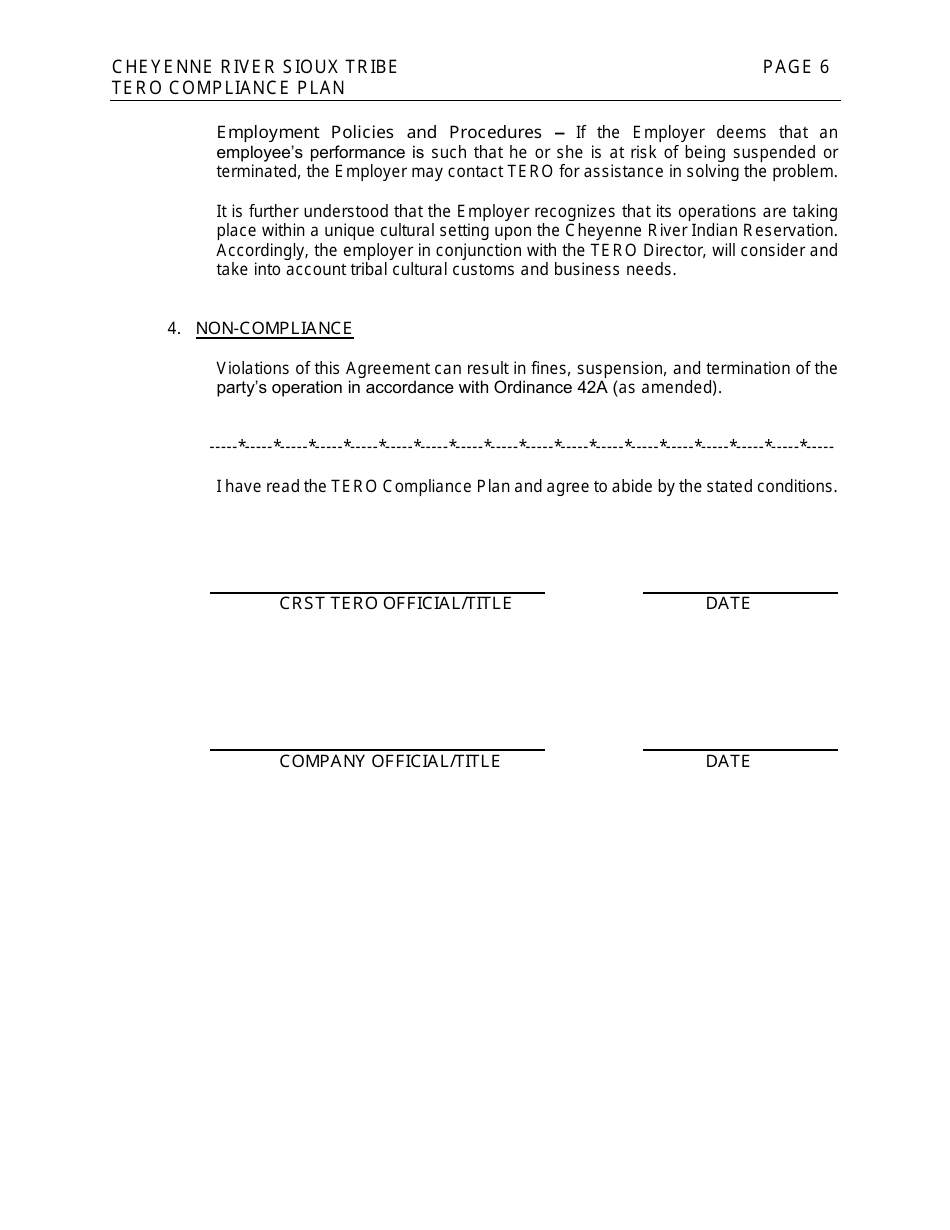 Cheyenne River Sioux Tribe Compliance Plan (Sddot Projects) - South Dakota, Page 6