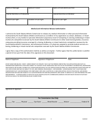 Boxer/Kickboxer/Mixed Martial Artist Registration Application - South Dakota, Page 2