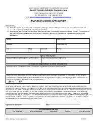 Manager License Application - South Dakota