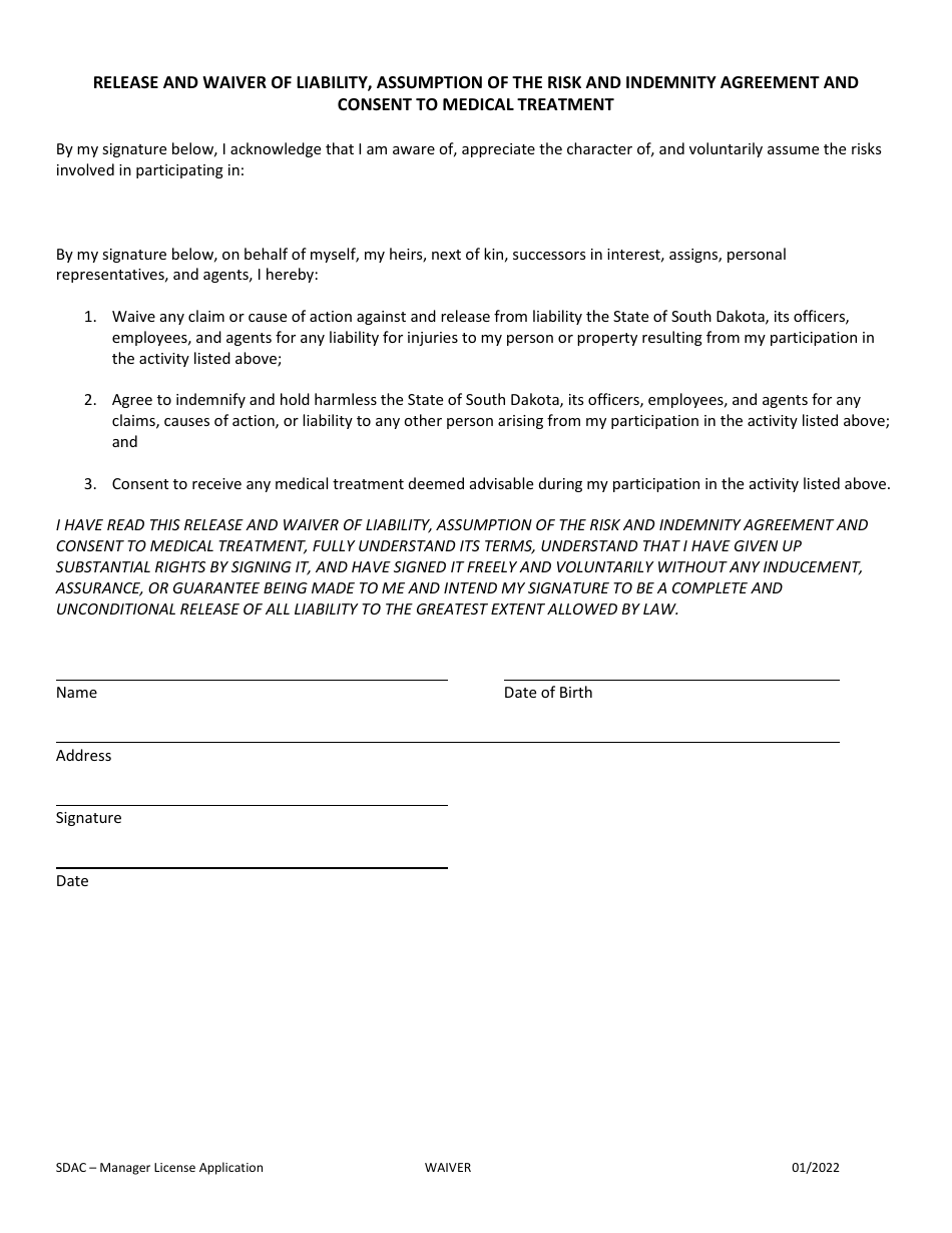 Manager License Application - South Dakota, Page 2