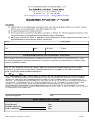 Document preview: Registration Application - Physician - South Dakota