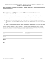 Promoter License Application - South Dakota, Page 4