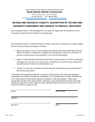 Document preview: Release and Waiver of Liability, Assumption of the Risk and Indemnity Agreement and Consent to Medical Treatment - South Dakota
