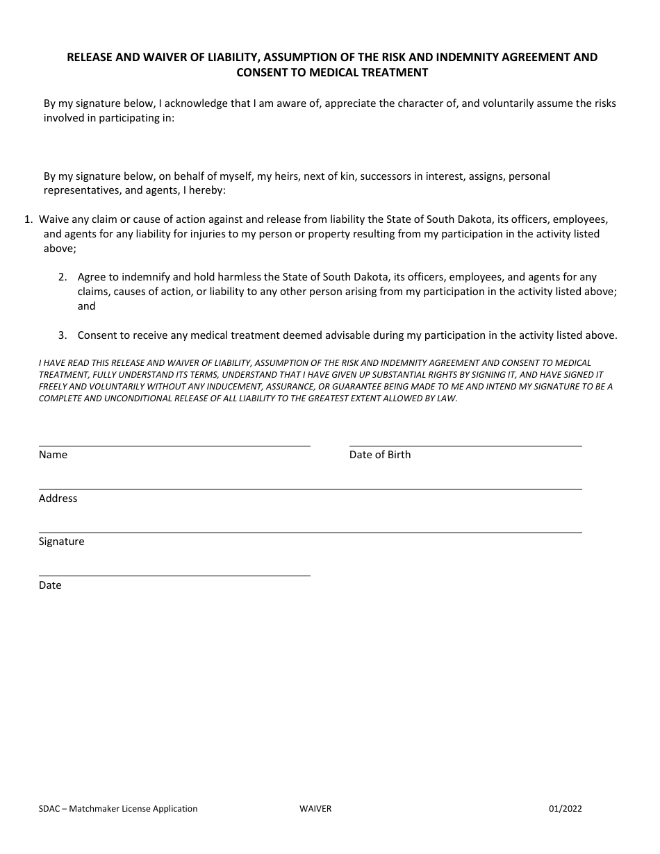 South Dakota Matchmaker License Application - Fill Out, Sign Online and ...