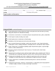 Categorical Exclusion Checklist Ce1 for Ground Disturbing Activities Within Previously Disturbed Row - South Dakota
