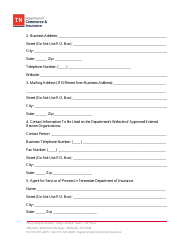 Part 120 External Review Organizations - Application for Approval - Tennessee, Page 2