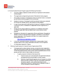 Part 120 External Review Organizations - Application for Approval - Tennessee, Page 3