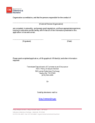Part 120 External Review Organizations - Application for Approval - Tennessee, Page 7
