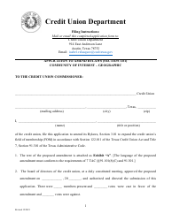 Application to Amend Bylaws (Section 3.01) Community of Interest - Geographic - Texas