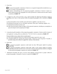 Application to Amend Bylaws (Section 3.01) Community of Interest - Geographic - Texas, Page 2