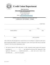 Document preview: Application to Amend Bylaws (Section 3.01) Community of Interest - Other - Texas
