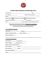 Document preview: Smoke Alarm Request and Receipt Form - Tennessee