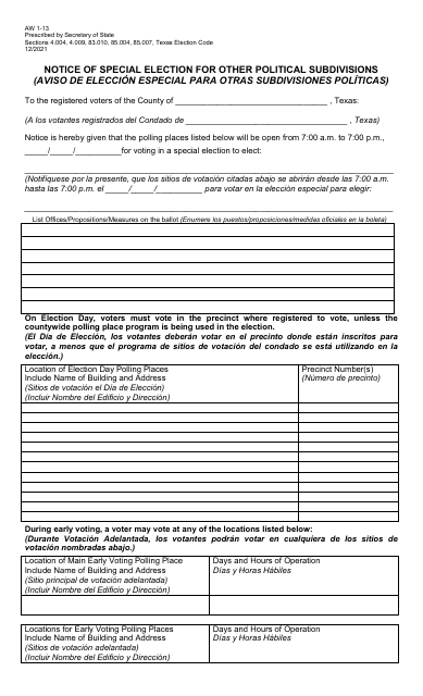 Form AW1-3  Printable Pdf