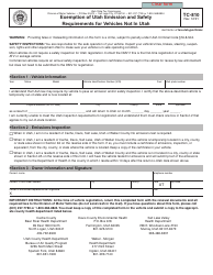 Form TC-810 Exemption of Utah Emission and Safety Requirements for Vehicles Not in Utah - Utah