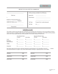 Document preview: Form TC-104B Stipulation & Order of Approval - Utah