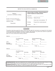 Form TC-104E MULTIPLE Stipulation of Appeal From Decision of County Board of Equalization (For Multiple Parcels) - Utah