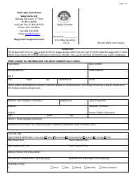 Document preview: Wage Claim Assignment Form - Utah