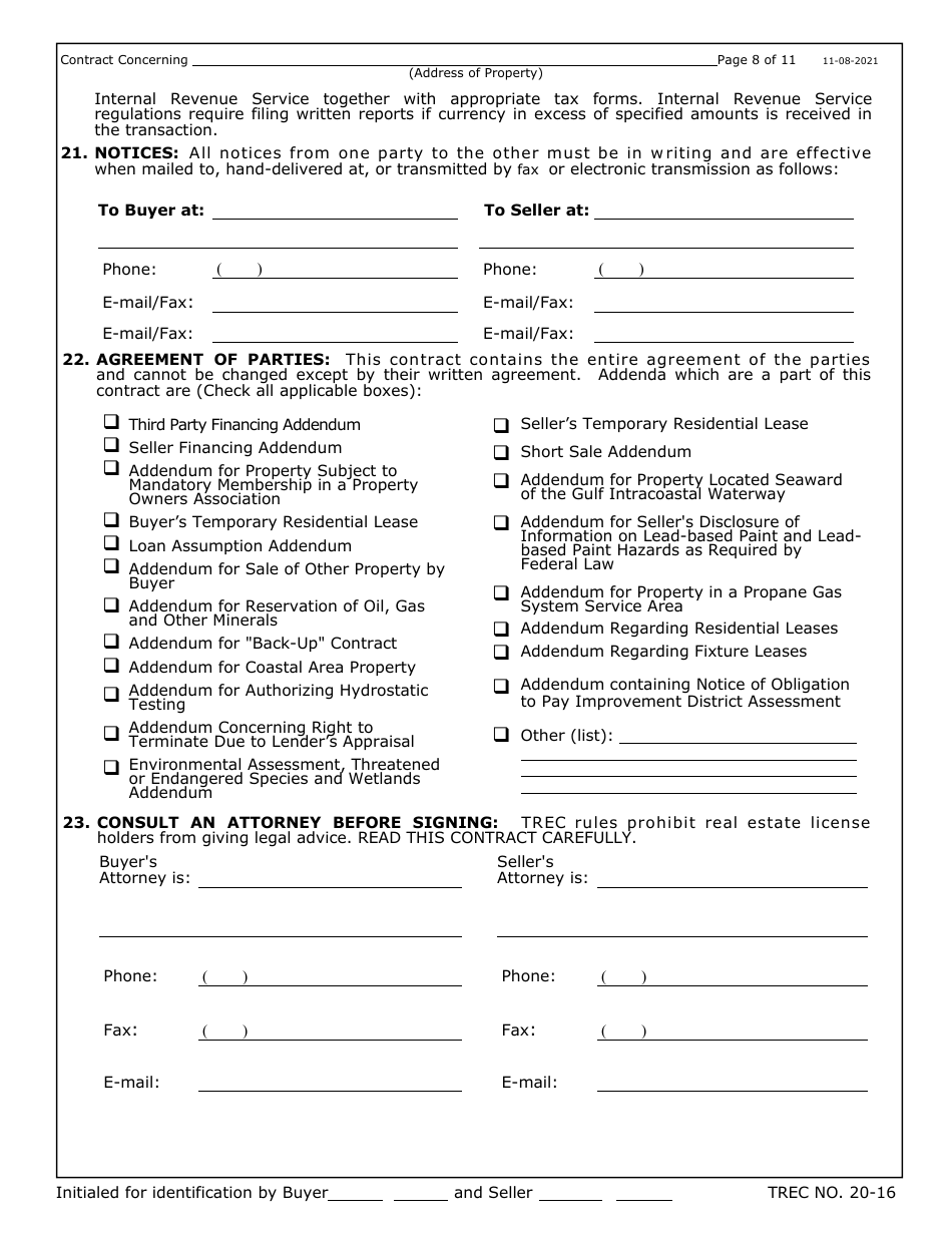 TREC Form 2016 Fill Out, Sign Online and Download Fillable PDF