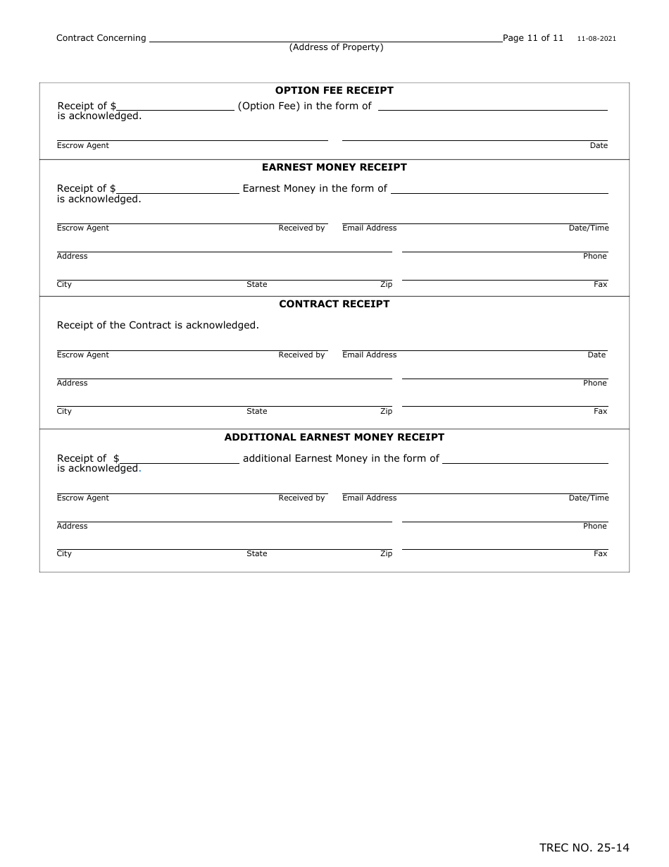 TREC Form 25-14 Farm and Ranch Contract - Texas, Page 11