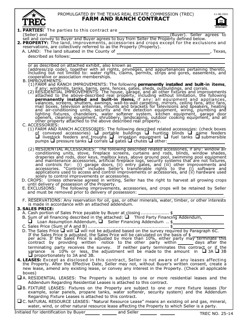 TREC Form 25-14  Printable Pdf
