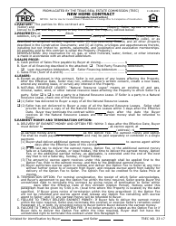 TREC Form 23-17 New Home Contract (Incomplete Construction) - Texas