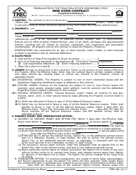 Document preview: TREC Form 24-17 New Home Contract (Completed Construction) - Texas