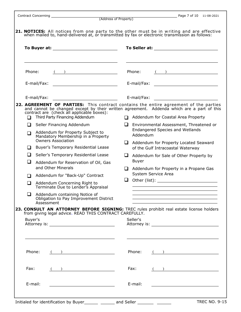 TREC Form 915 Fill Out, Sign Online and Download Fillable PDF, Texas