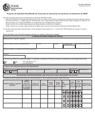 Formulario H0011R-S Proyecto De Solicitud Simplificada De Texas Para La Renovacion De Beneficios De Alimentos De Snap - Texas (Spanish)