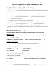 Chiropractic Assistant License Application - South Dakota, Page 2