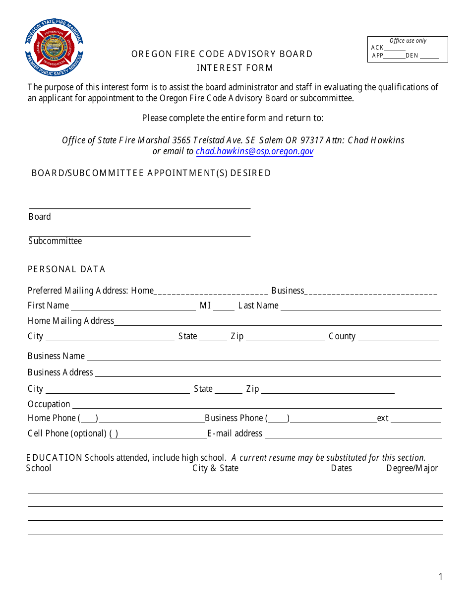 Oregon interest form fill out sign online and download pdf